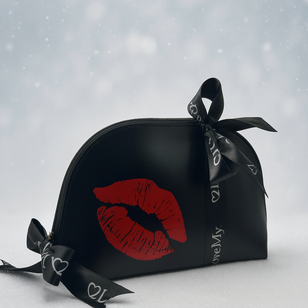 Black Makeup Bag & Lip Balm Trio