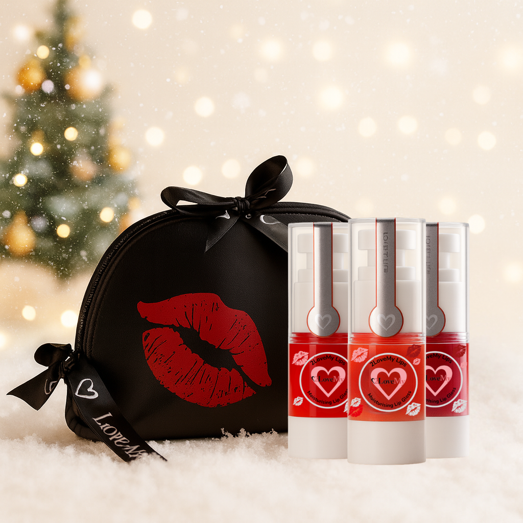 Black Makeup Bag & Lip Balm Trio