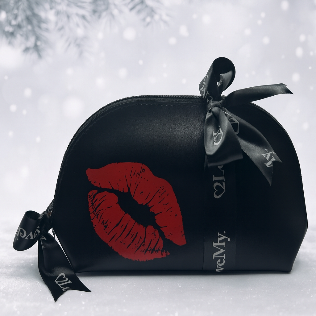 Black Makeup Bag & Lip Balm Trio
