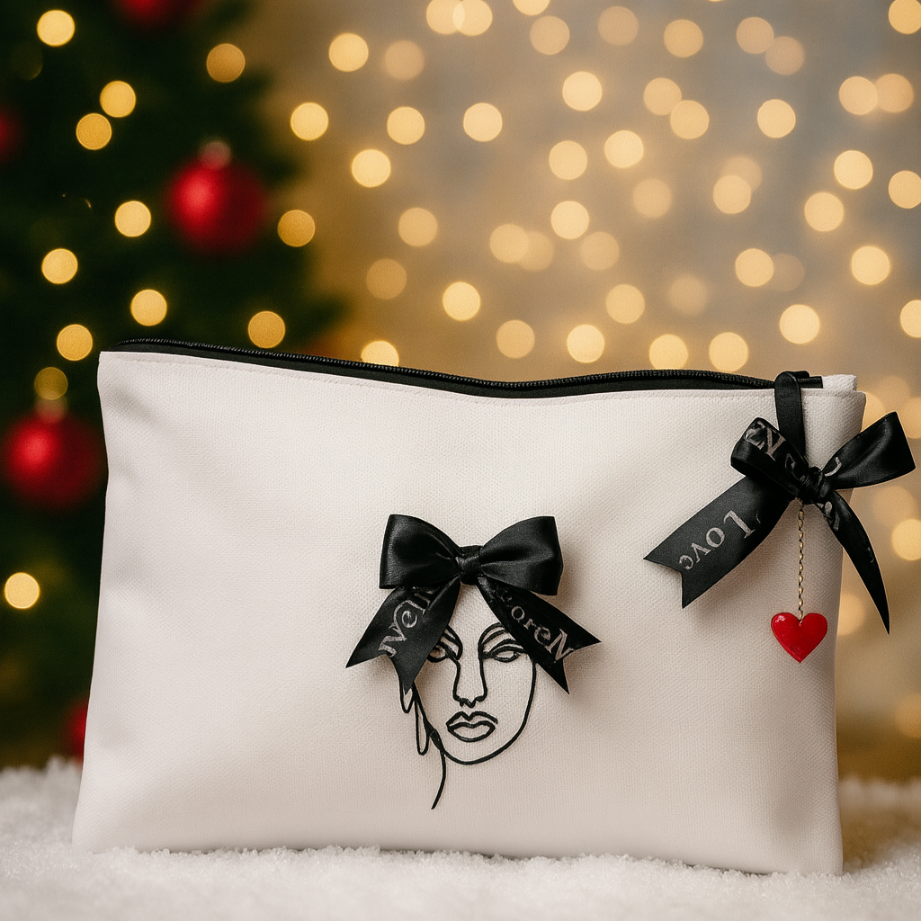 Large makeup bag with face