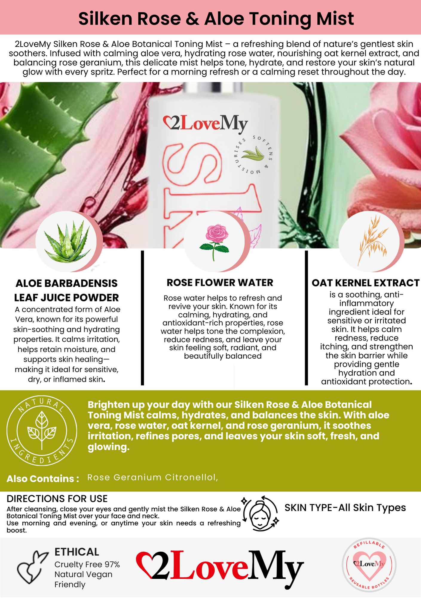 Silken Rose & Aloe Botanical Toning Mist