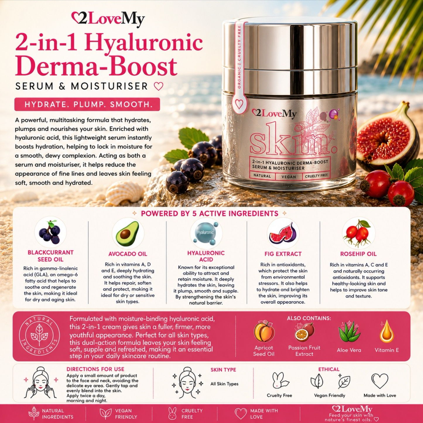 Hyaluronic Derma Boost 2 in 1 Serum & Moisturiser
