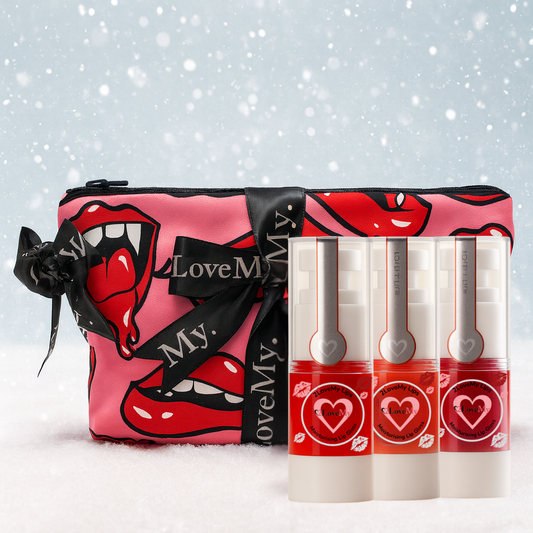 Lip Balm Trio & Makeup Bag